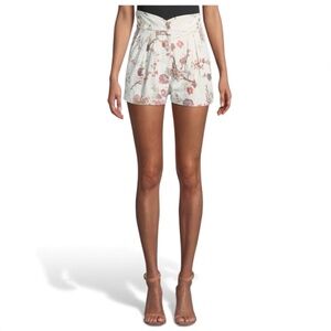 IRO Paris Ceremoni Floral Lamb leather High-rise Shorts size 38 - NWT